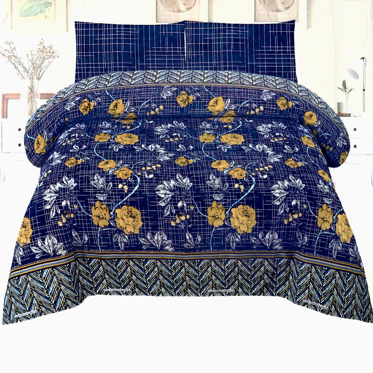 Mcallier Floral 3 Pcs Bedding Set Blue