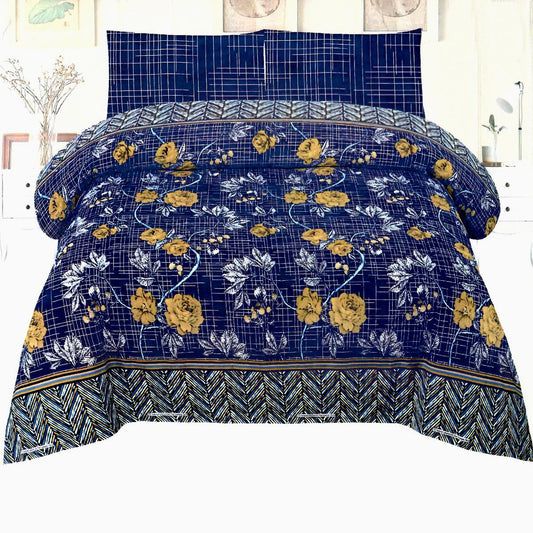 Mcallier Floral 3 Pcs Bedding Set Blue 1200