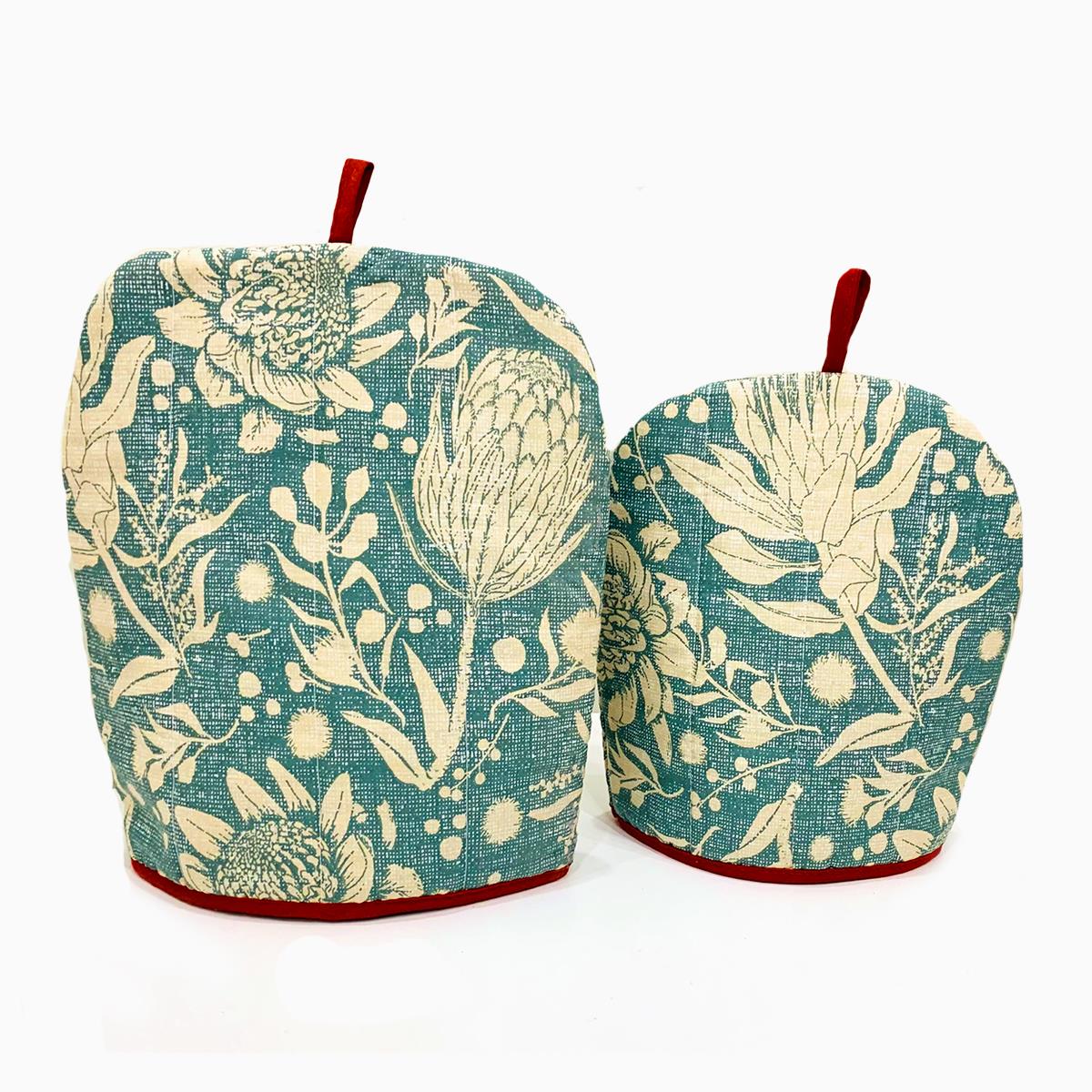 Meadow 2 Pcs Tea Cozy Set With Burgundy