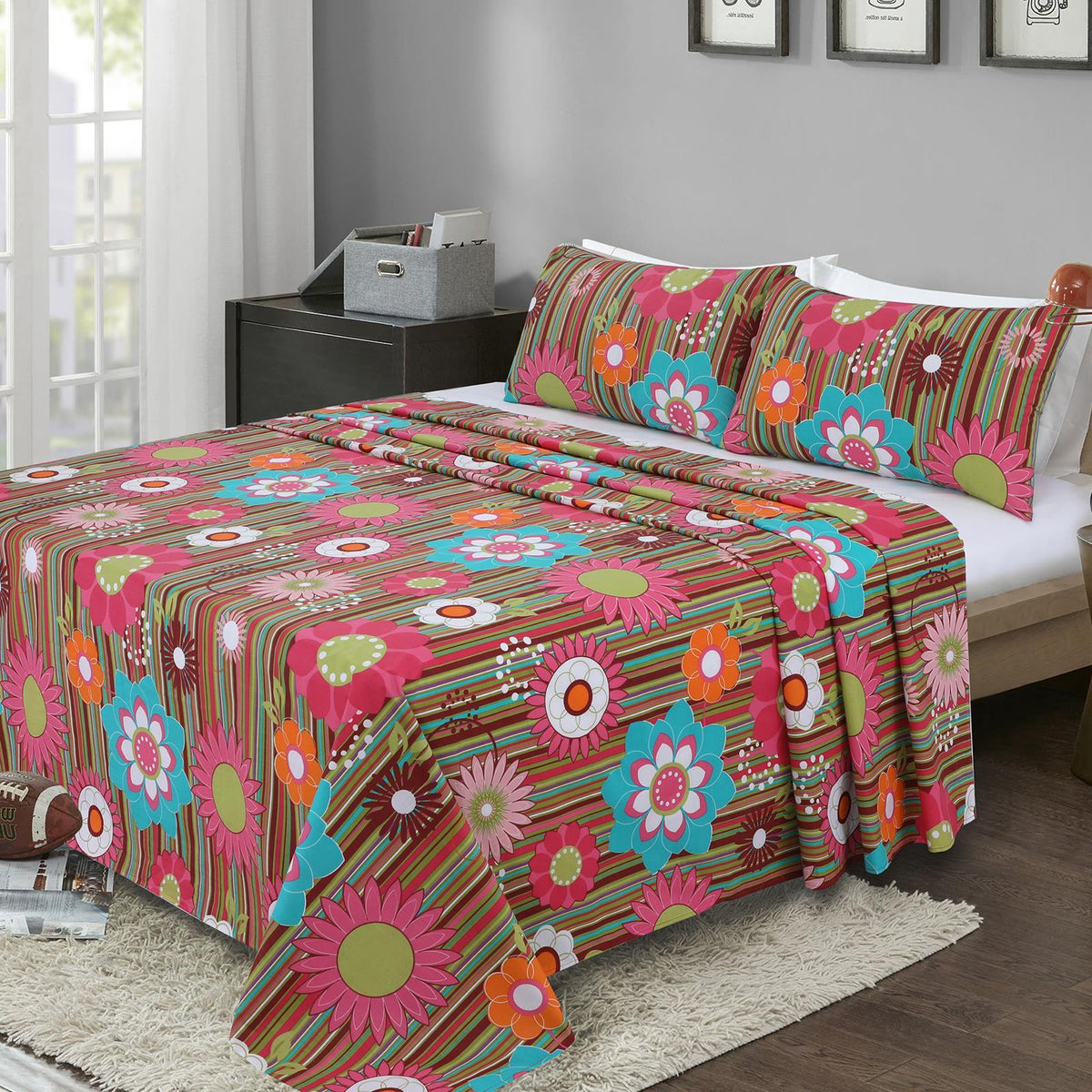 Medallion Floral 3 Pcs Bedding Set