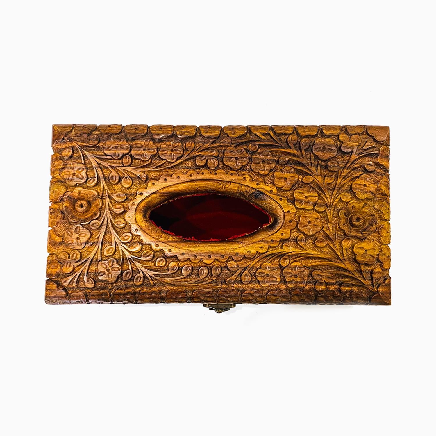 Mericia Carved Wooden Tissue Box