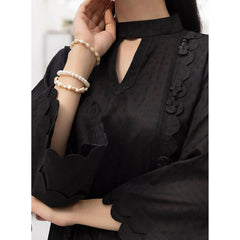 Mia 2 Pcs Embroidered Stitched Suit Black