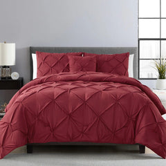 8 Pcs Diamond Maroon Bed Sheet Set 250T with Quilt, Pillow and Cushions Covers