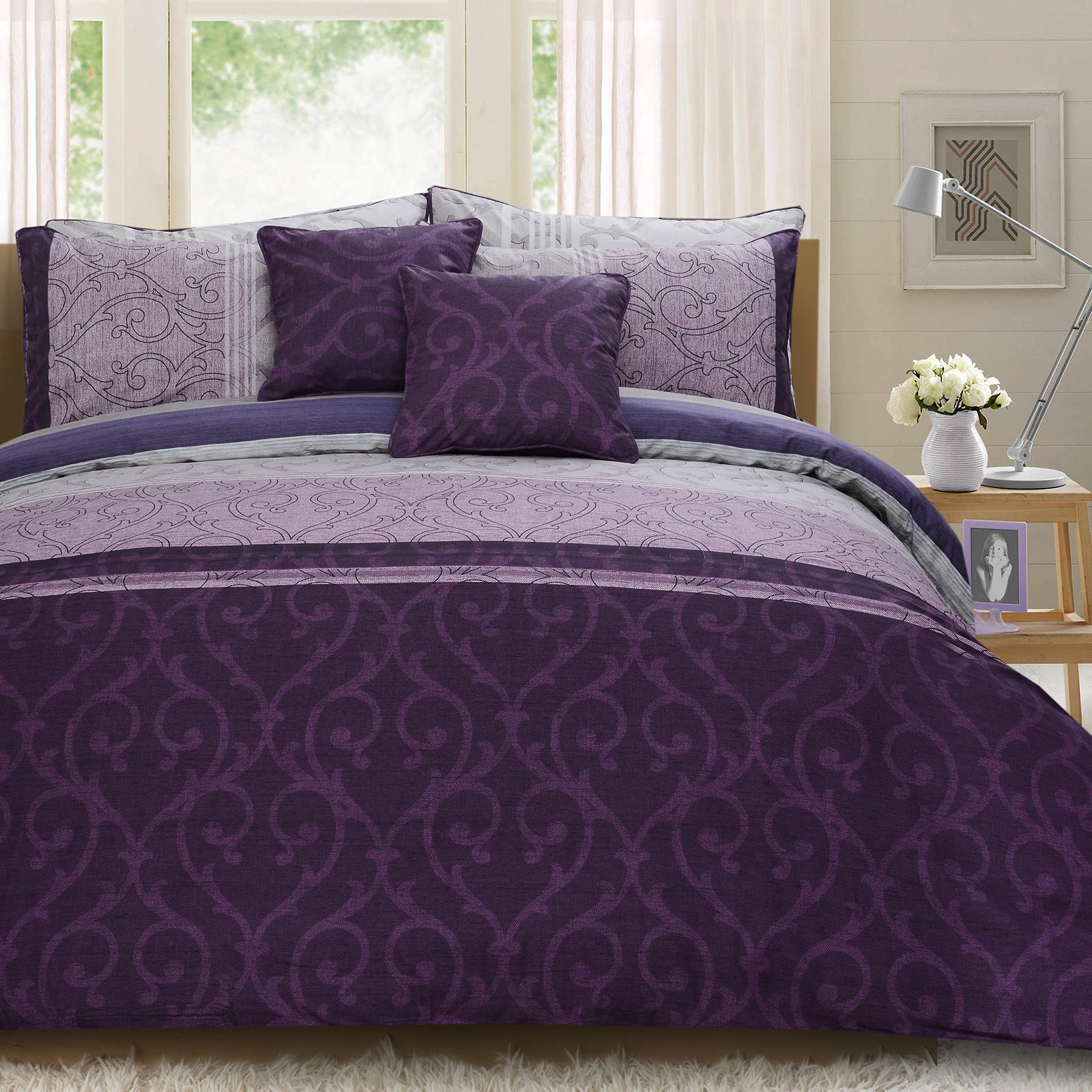 Mikado Lavender 8 Pcs Duvet Cover Bedding Set 03