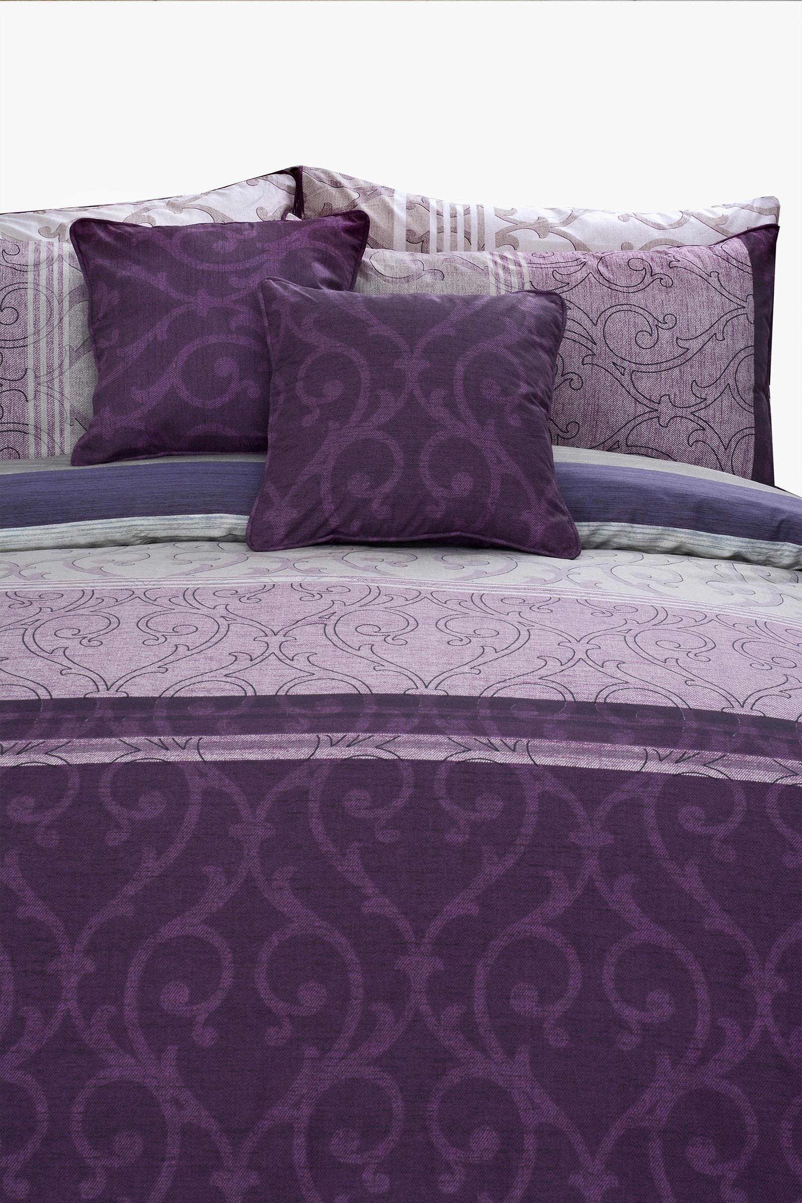 Mikado Lavender 8 Pcs Duvet Cover Bedding Set