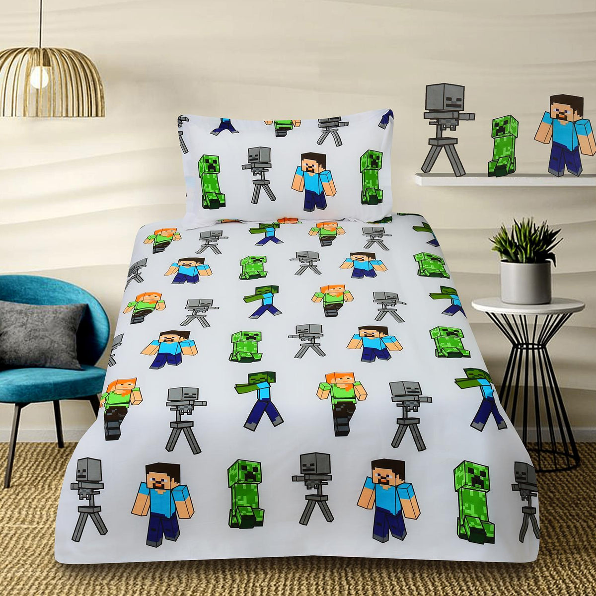 Minecraft 2 Pcs Kids Bedding Set