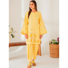 Miral 2 Pcs Embroidered Stitched Suit Yellow