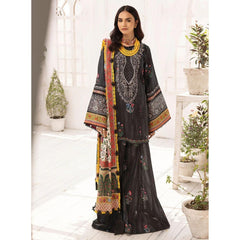 Mirha 3 Pcs Embroidered Unstitched Suit Black