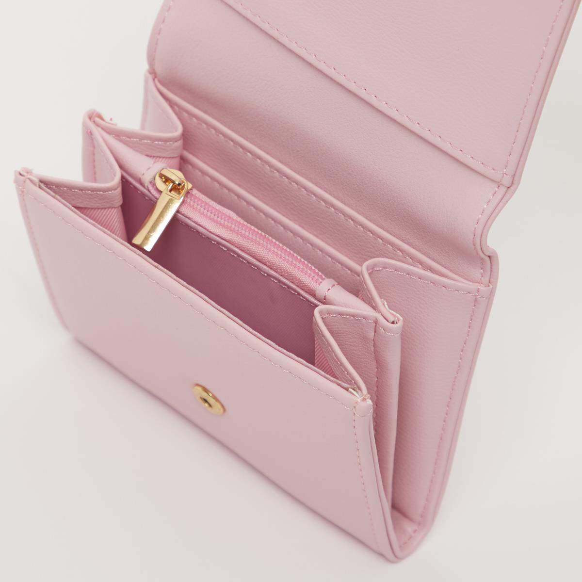 Missy Bi-Fold Wallet with Button Closure Pink