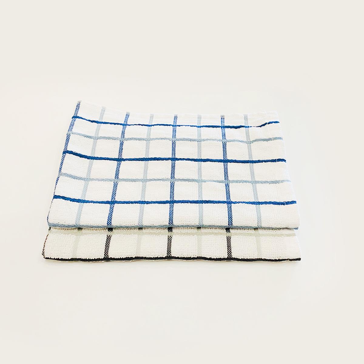 Monaco 2 Pcs Kitchen Towel Set Royal Blue And Grey