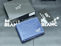 Designer MB Bifold Men Wallet Textured Blue