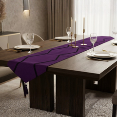 Moroco 1 Pcs Embroidered Table Runner Set Purple