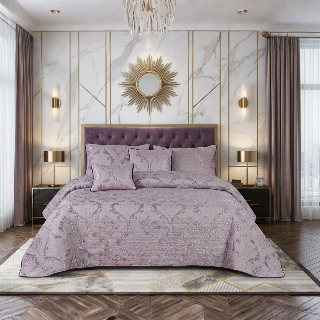 Moroco 5 Pcs Palachi Bed Sheet Set Purple
