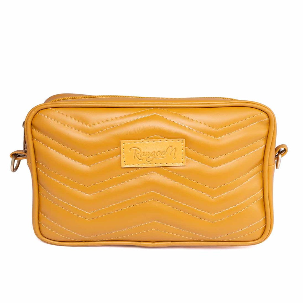 Rangoon Mustard Quilted Crossbody Bag