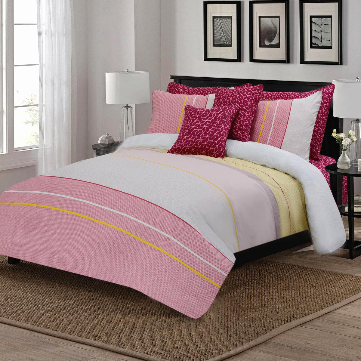 Myra 8 Pcs Bedding Set with Filled Comforter