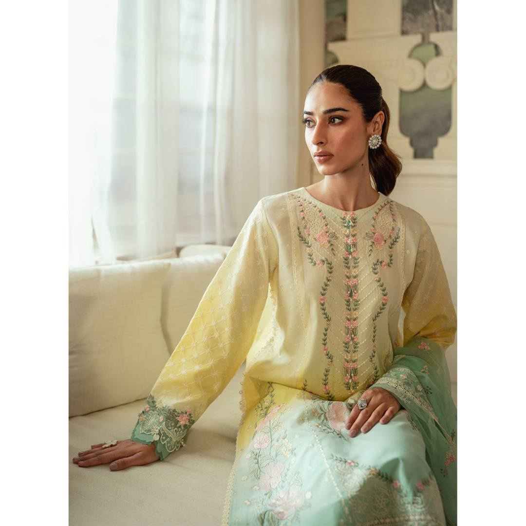 NOOR 3PC Unstitched Embroidered Suit