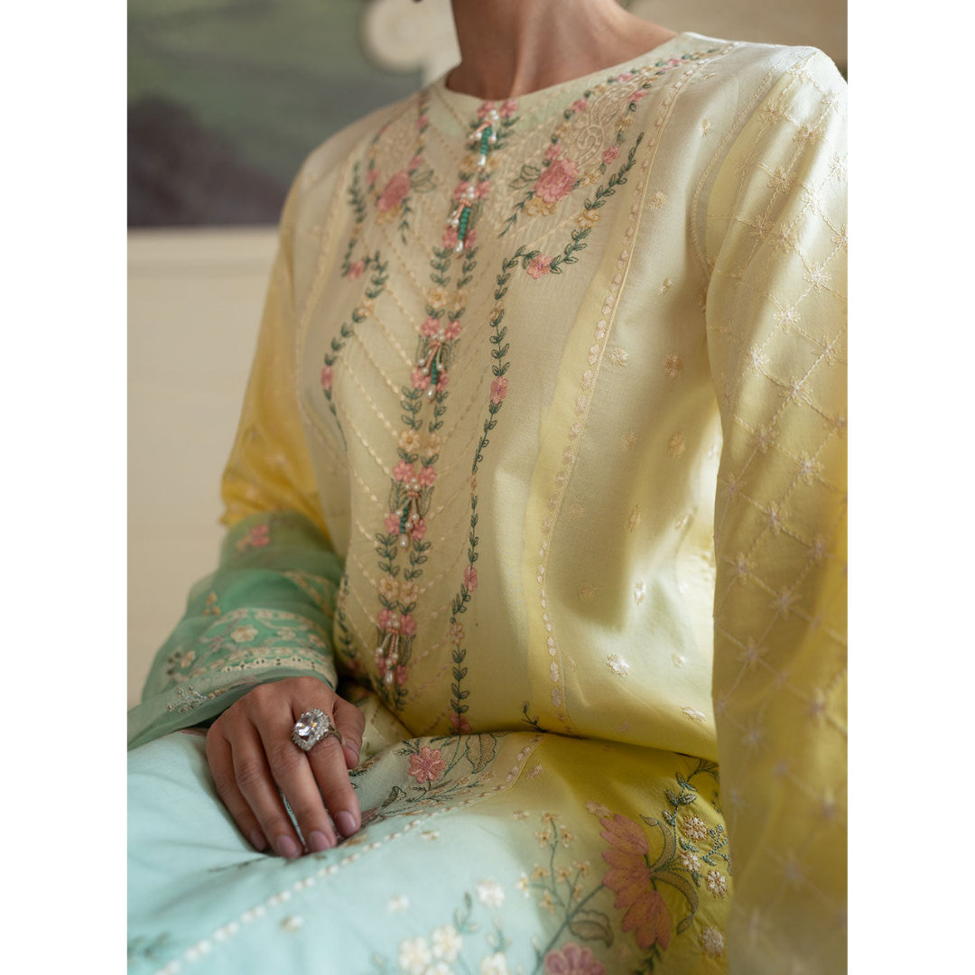 NOOR 3PC Unstitched Embroidered Suit