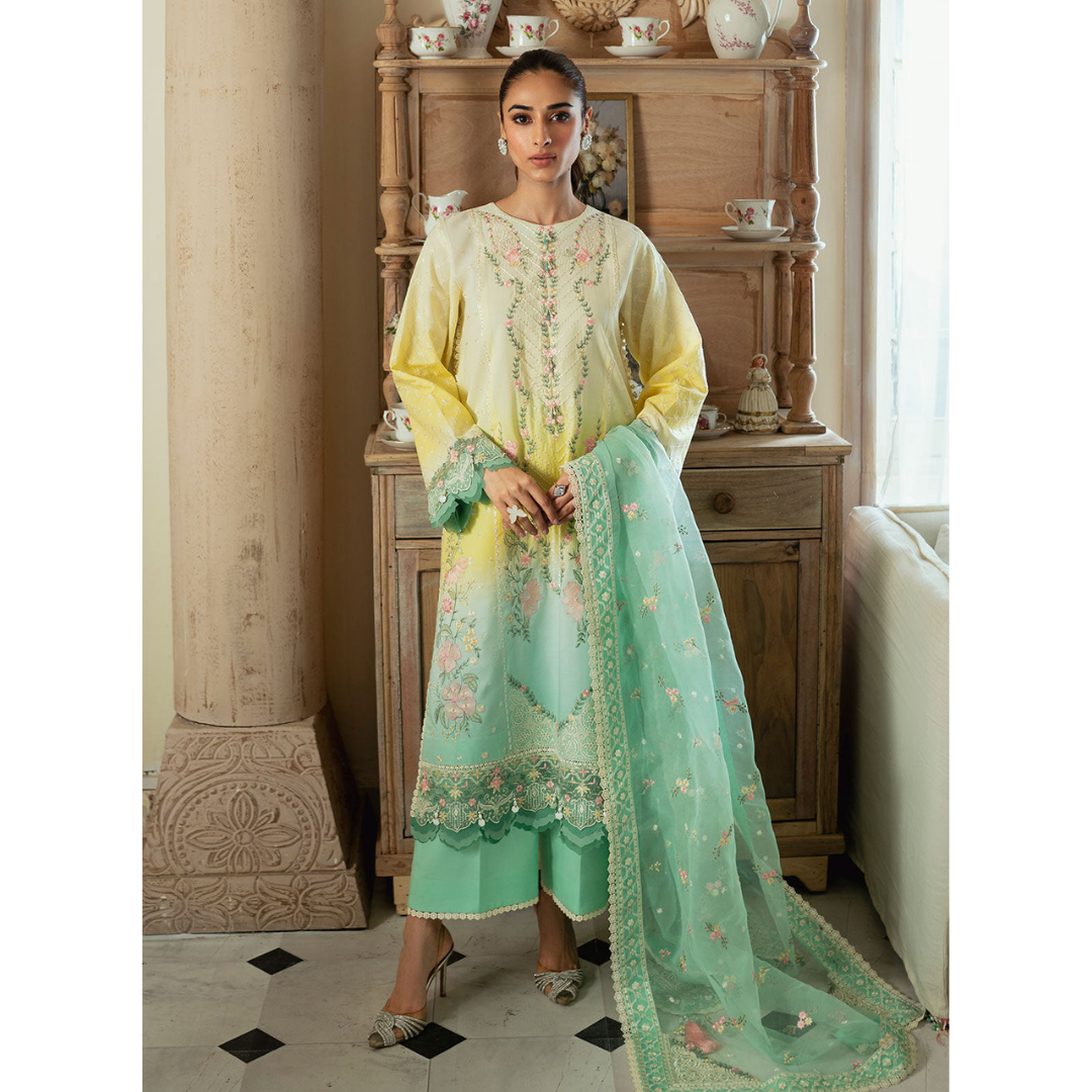 NOOR 3PC Unstitched Embroidered Suit