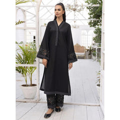 Nevaeh 2 Pcs Embroidered Stitched Suit Black