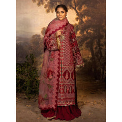 Nilofer Bibi 3 Pcs Embroidered Luxury Suit Maroon