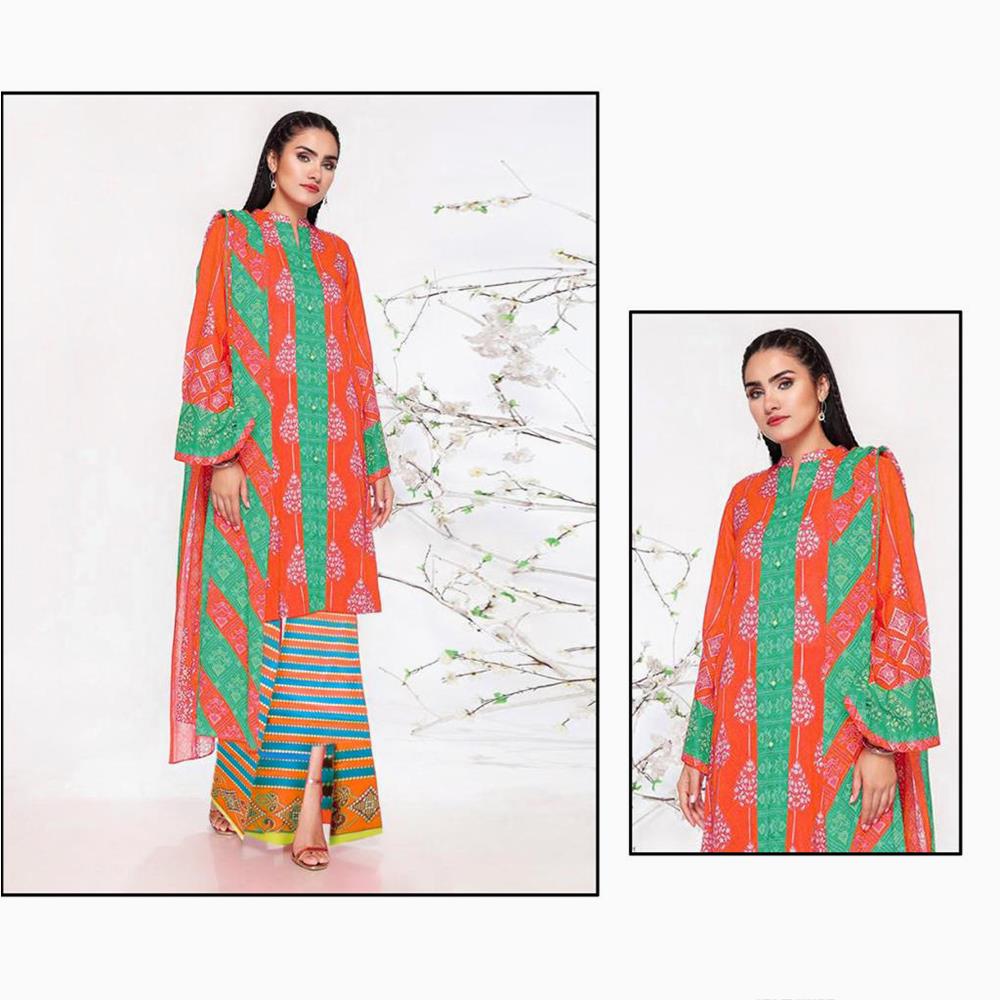 Nisha 3 Pcs Unstitched Printed Lawn Suit Ditzy Green