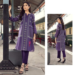 Nisha 3 Pcs Unstitched Printed Lawn Suit Ditzy Purple