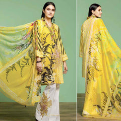 Nisha Printed 3 Pcs Suit Yellow