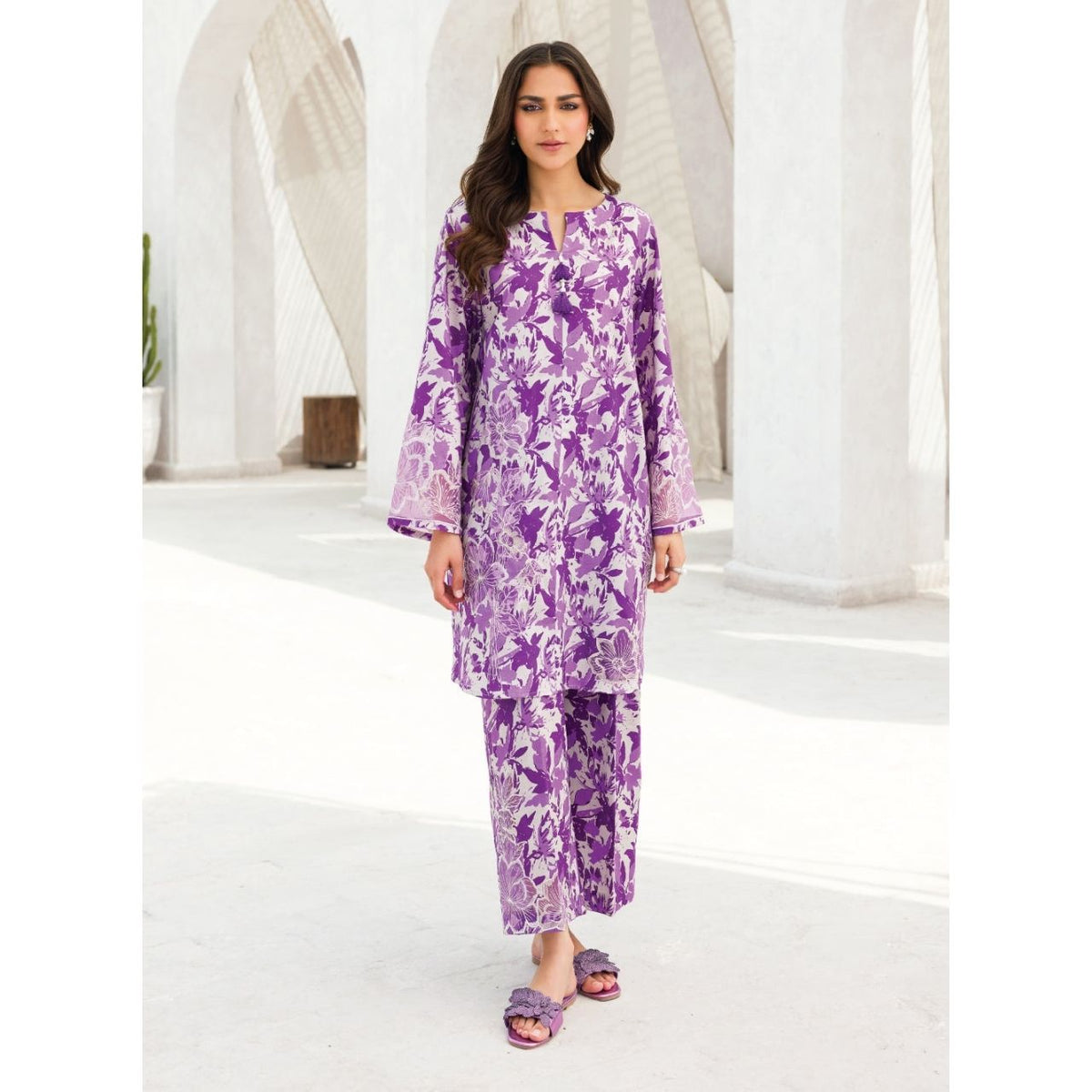 Noura 2 Pcs Embroidered Stitched Suit