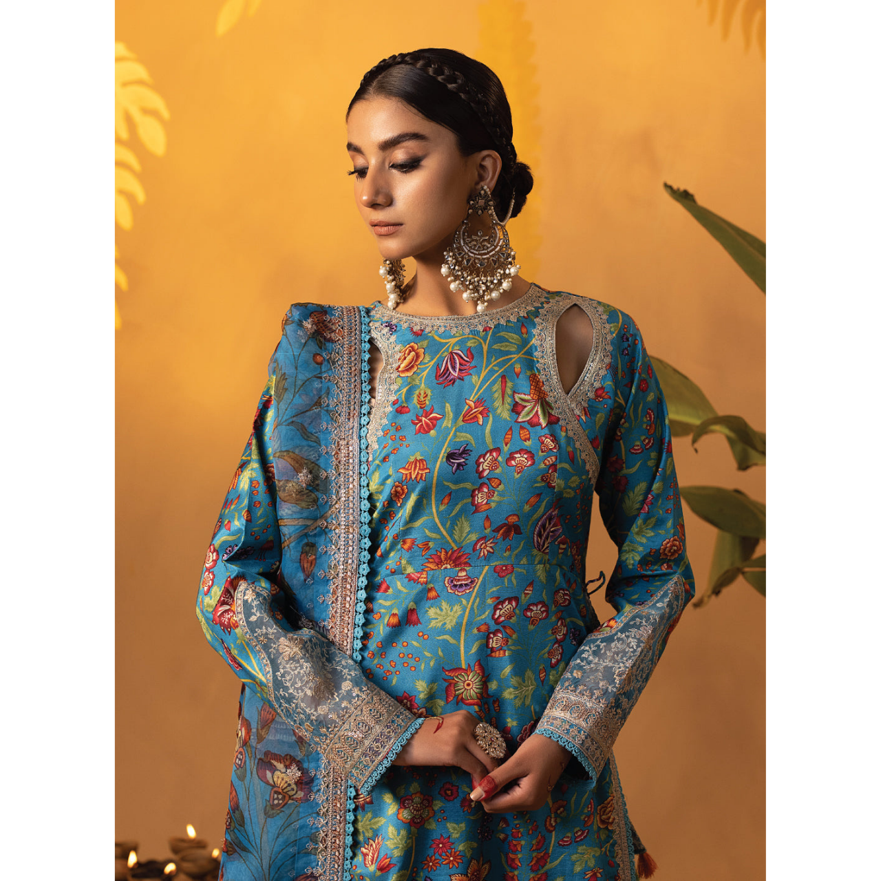 Oceane 3 Pcs Stitched Embroidered Suit