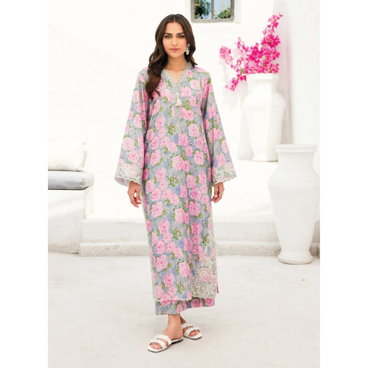 Omi 2 Pcs Embroidered Stitched Suit