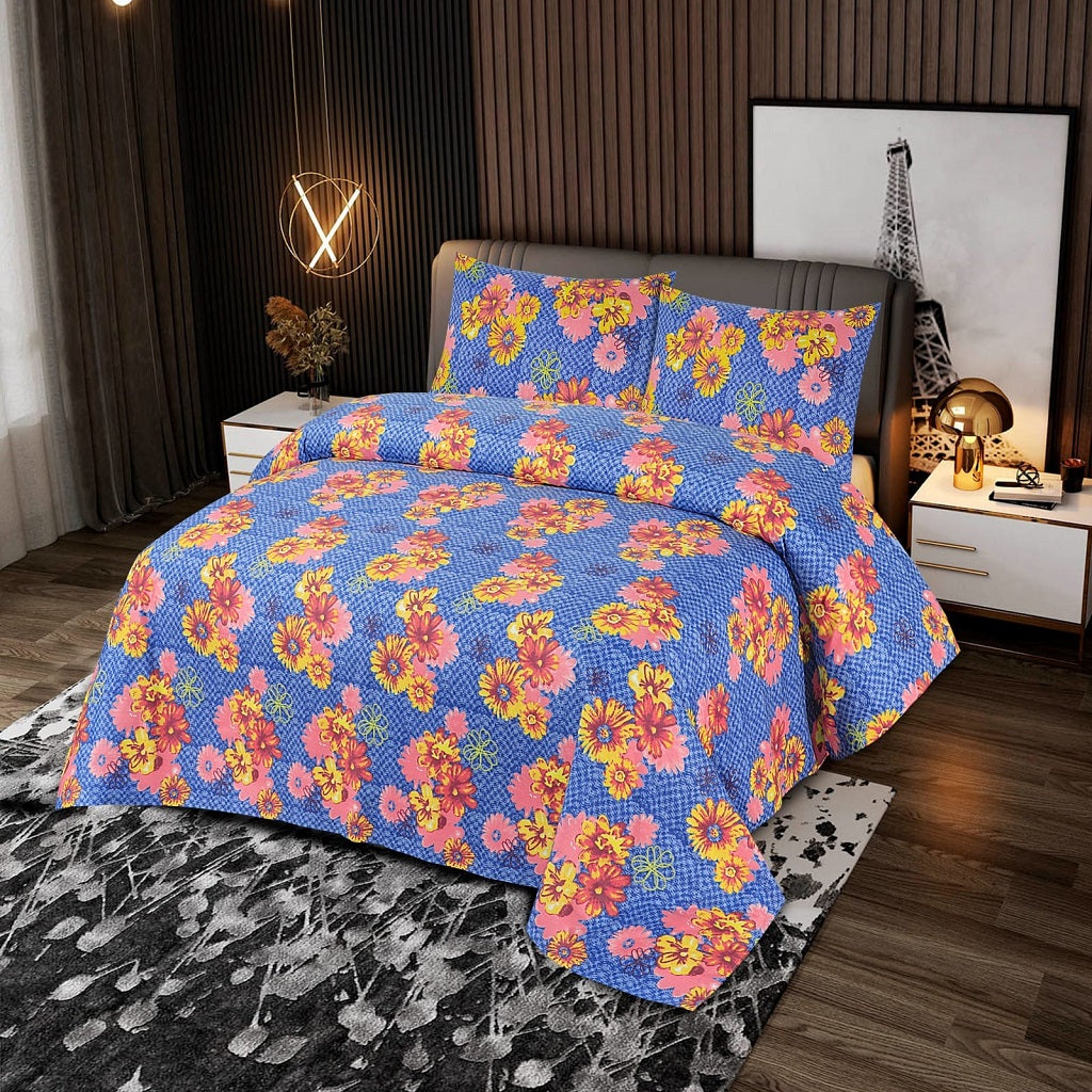 Orenza 3 Pcs Bedding Set Blue Floral