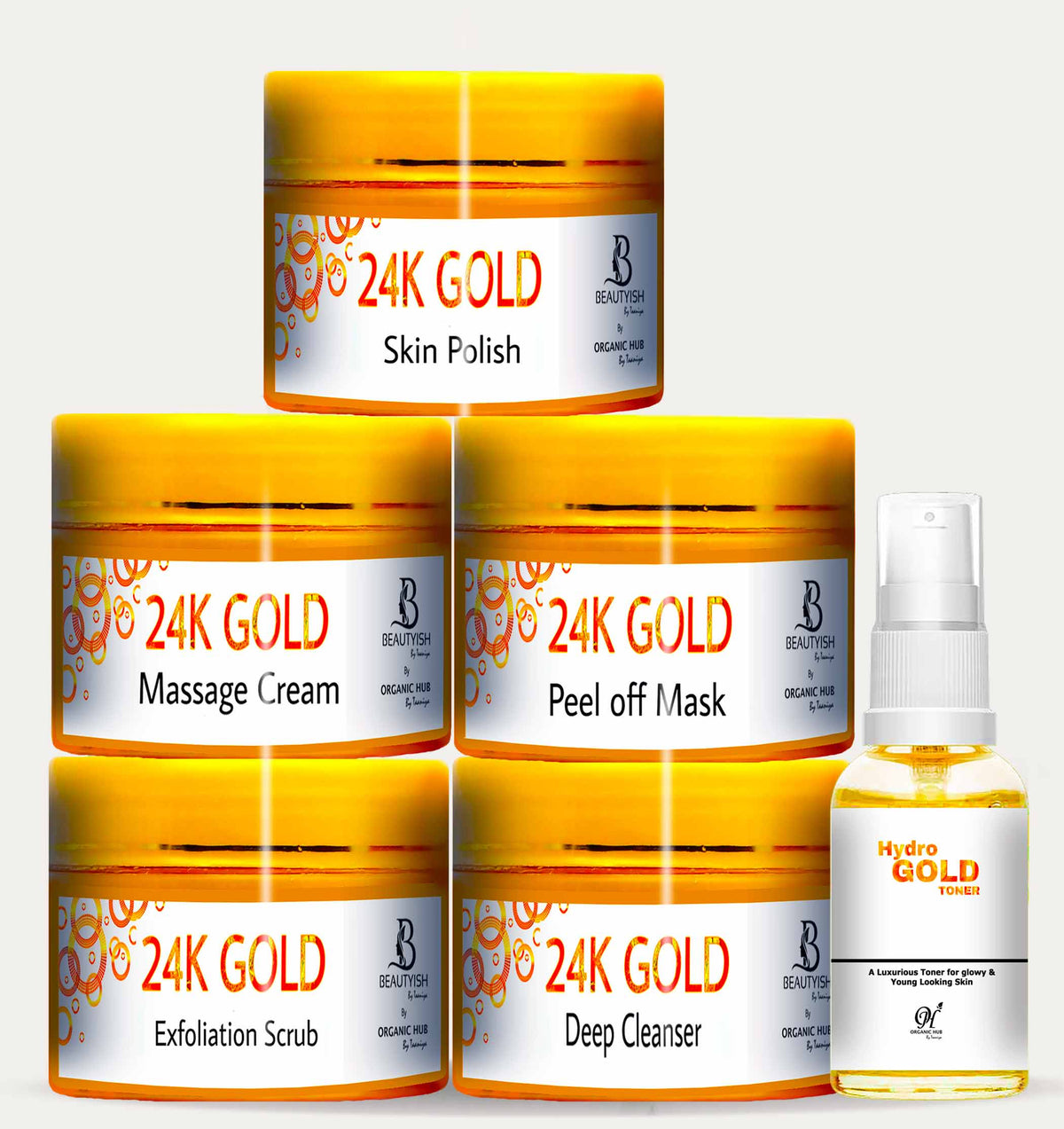 Organic Hub 24K Gold Facial Range - Pack of 6