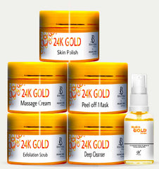 Organic Hub 24K Gold Facial Range - Pack of 6