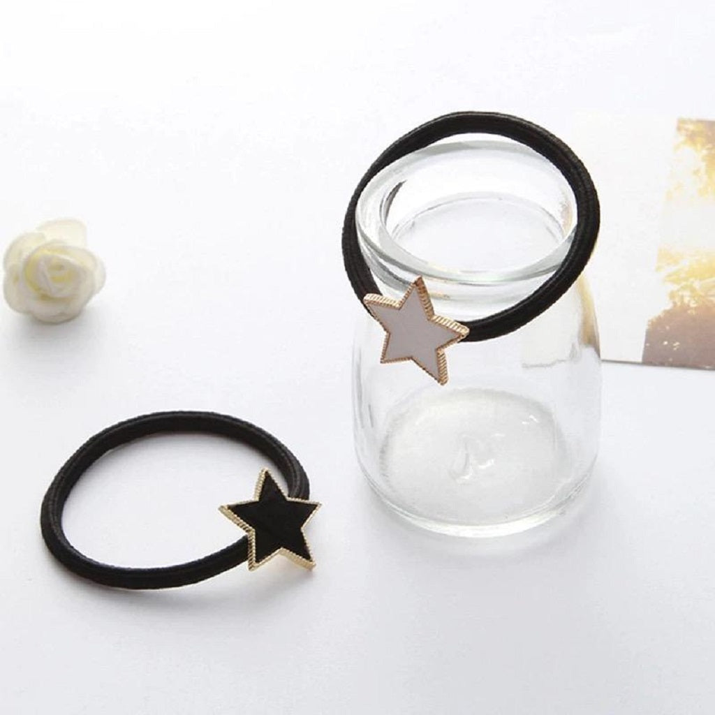 Star Hair Tie Black ( Pack of 2  )