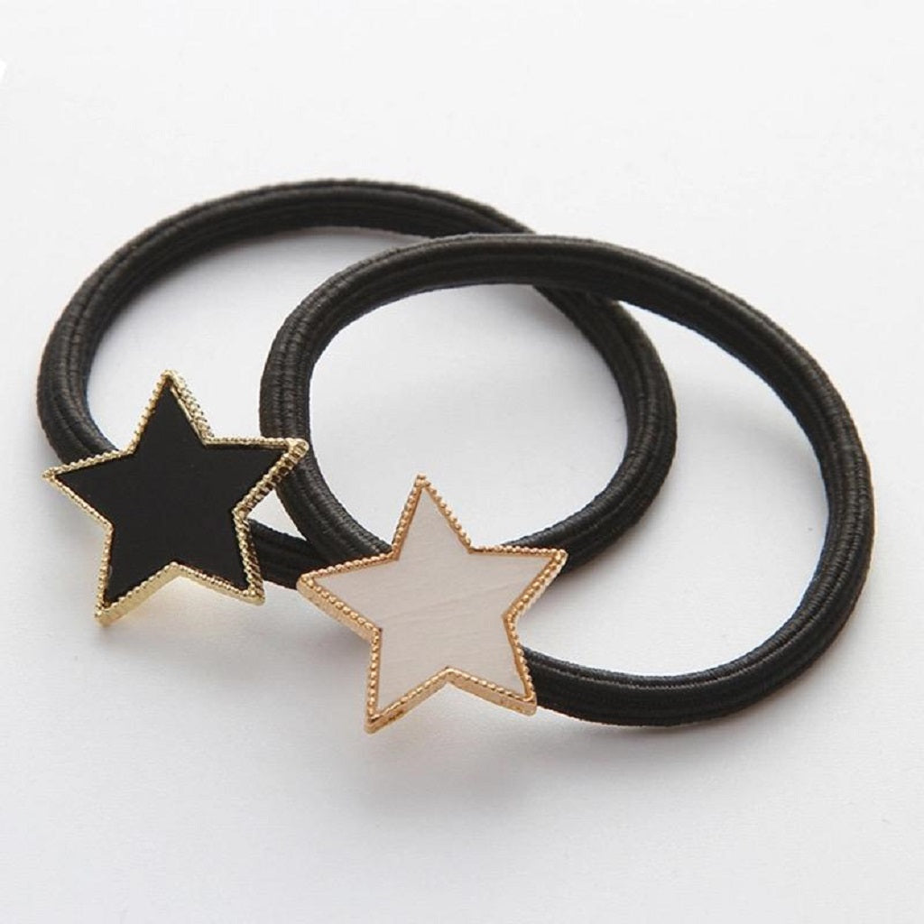 Star Hair Tie Black ( Pack of 2  )