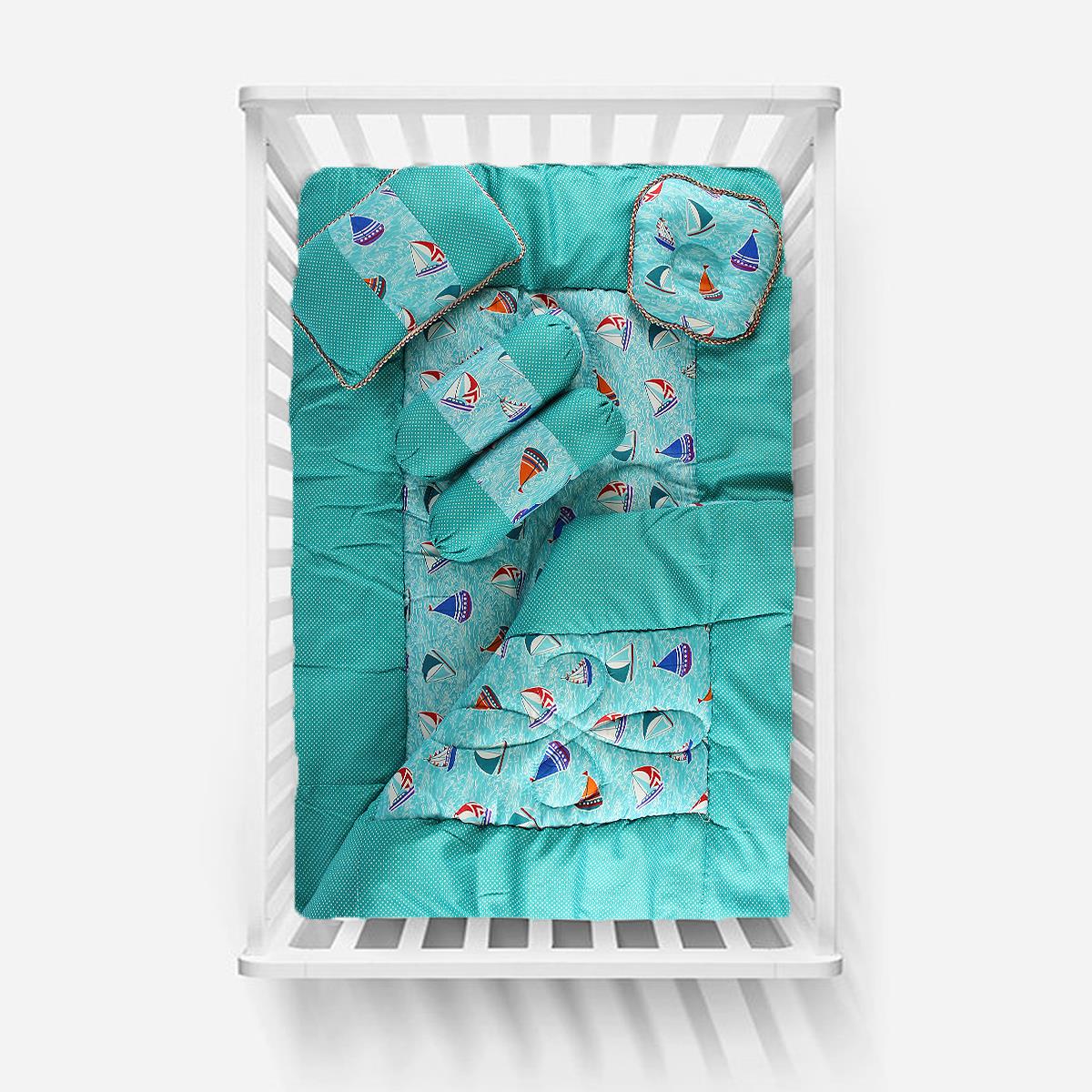 Patricia 6 Pcs Baby Cot Set Turquoise ( Filled )