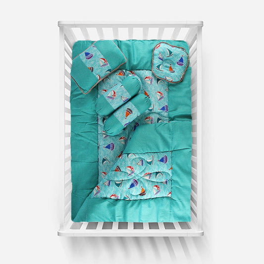 Patricia 6 Pcs Baby Cot Set Turquoise ( Filled ) 1200