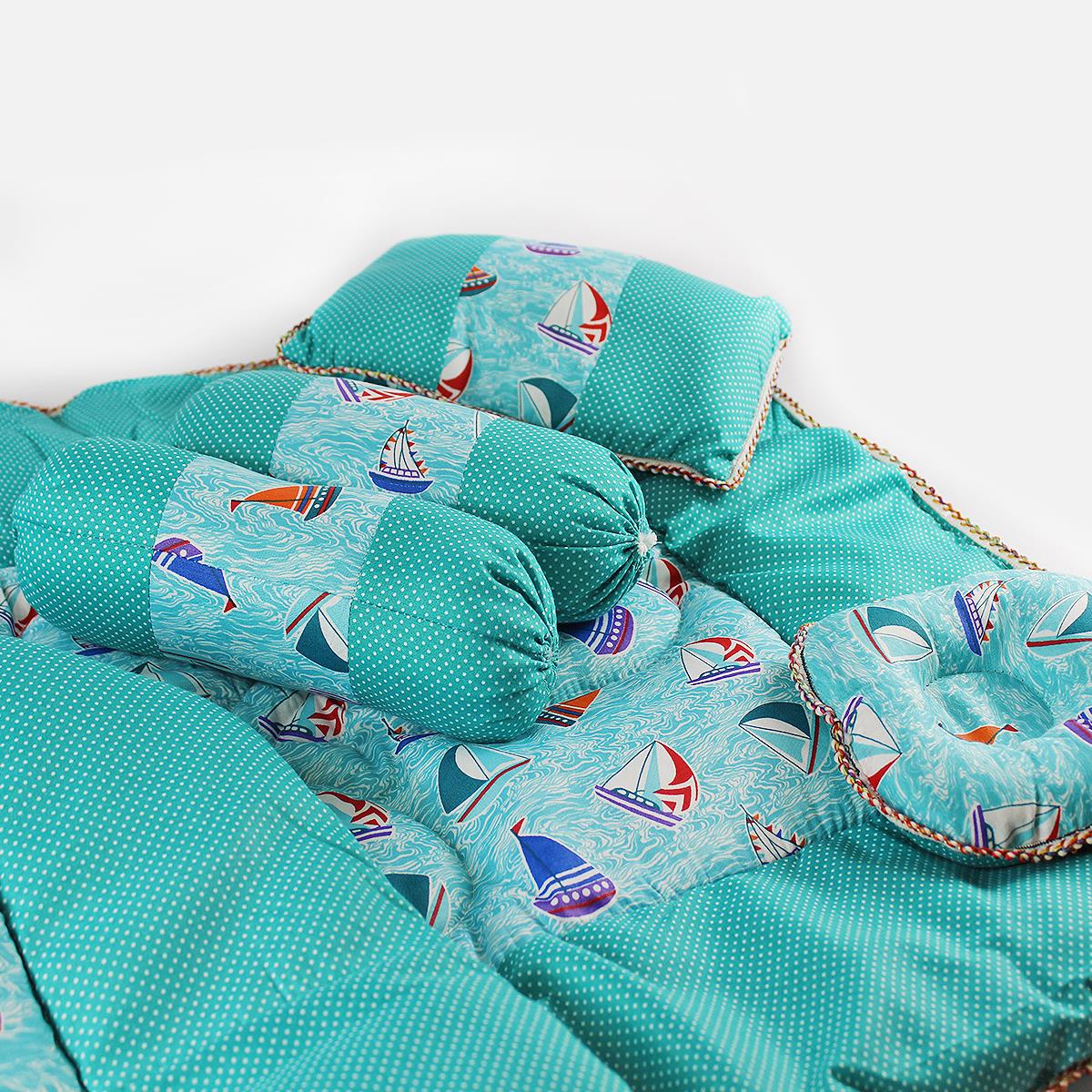 Patricia 6 Pcs Baby Cot Set Turquoise ( Filled )