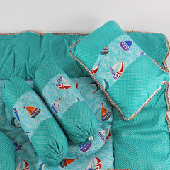 Patricia 6 Pcs Baby Cot Set Turquoise ( Filled )