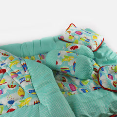 Patricia 6 Pcs Baby Cot Set Turquoise Aqua ( Filled )