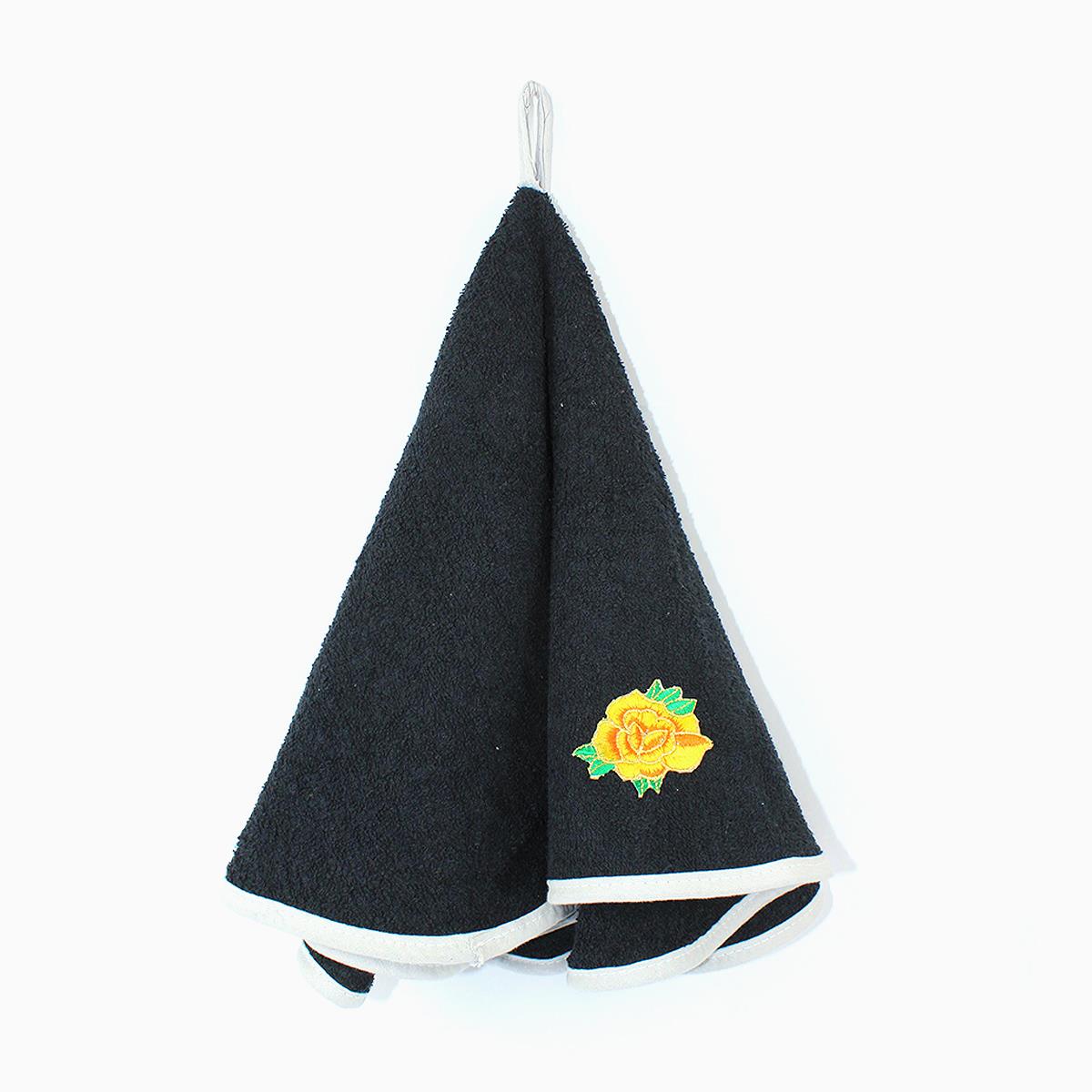 Patricia Kitchen Hanging Towel Black