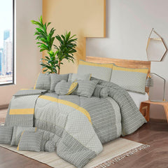 Paulson 14 Pcs Cotton Jacquard Bedding Set with Filled Comforter