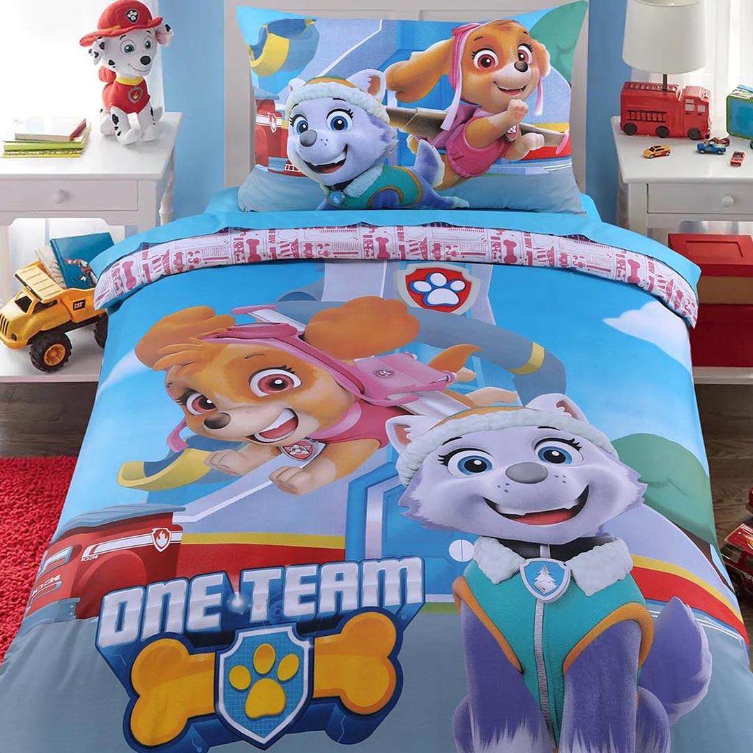 Paw Patrol Dogs Team 2 Pcs Duvet Cover Set Blue