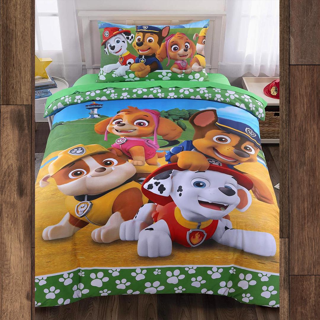 Paw Patrol Dogs Team 2 Pcs Duvet Cover Set Green