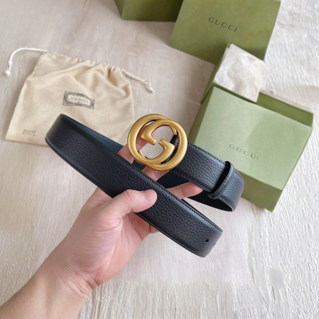 Premium Gucci Leather Belt Golden