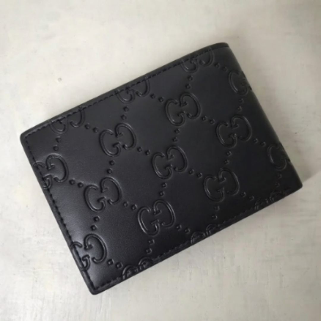 Premium Gucci Leather Bifold Men Wallet Black