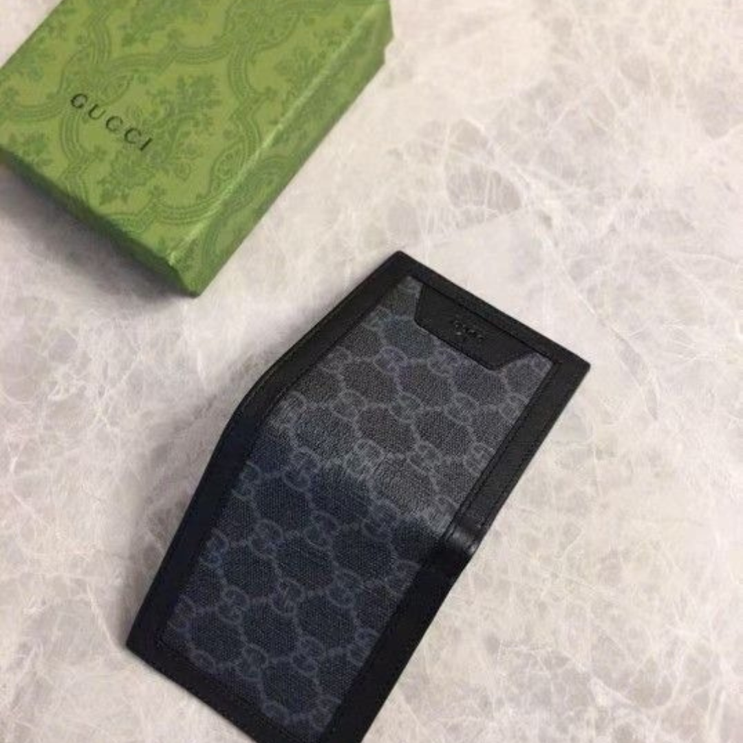 Premium Gucci Leather Bifold Men Wallet Black ( Made in Italy )