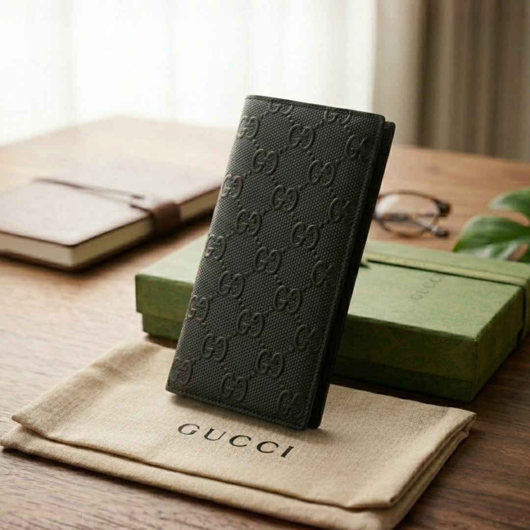 Premium Gucci Long Wallet For Men Black