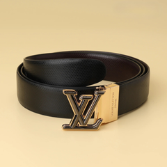 Premium LV Leather Belt Black