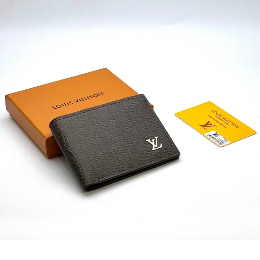Premium LV Leather Bifold Men Wallet Brown ( Made in Italy )